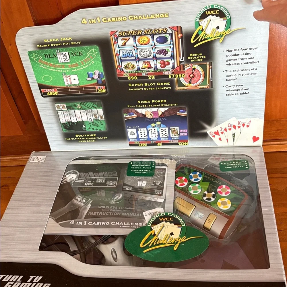 4-in-1 Casino Challenge Wireless Video Gaming System - Black & Green